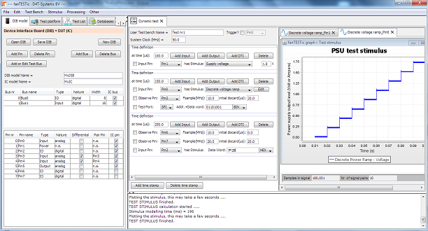 test bench example showing a PSU stimulus generated from a user provided test